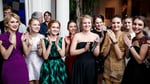 Debutantes at the dinner_